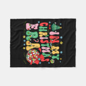 Retro Groovy Christmas In My Christmas Era Xmas  Fleece Deken (Voorkant (Horizontaal))
