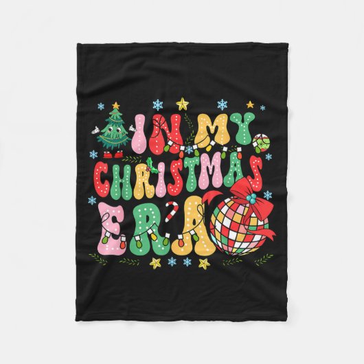 Retro Groovy Christmas In My Christmas Era Xmas  Fleece Deken (Voorkant)