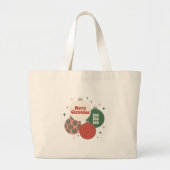 Retro Groovy Christmas Ornament Tote Bag (Voorkant)