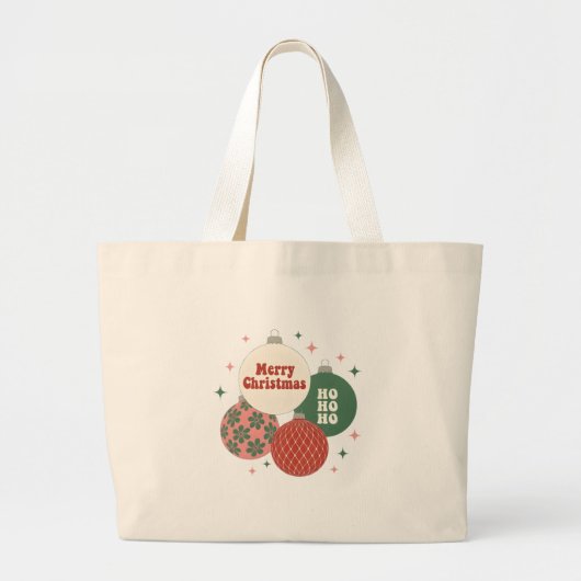 Retro Groovy Christmas Ornament Tote Bag (Voorkant)