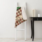 Retro Groovy Christmas Plaid familienaam Sherpa Deken (In situ)