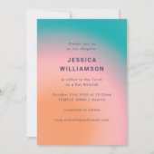 Retro Groovy Colorful Blauwgroen Roze Sinaasappel Kaart (Voorkant)