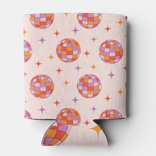 Retro Groovy Colorful Disco Balls Pattern Blikjeskoeler (Achterkant)