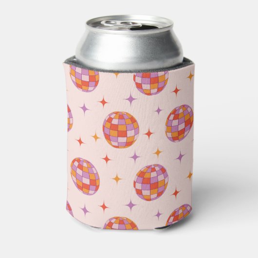 Retro Groovy Colorful Disco Balls Pattern Blikjeskoeler (Blikje Achterkant)
