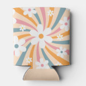 Retro Groovy Colorful Sunshine Daisy Floral Hippie Blikjeskoeler (Achterkant)