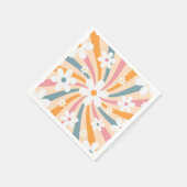 Retro Groovy Colorful Sunshine Daisy Floral Hippie Servet (Hoek)