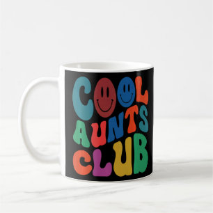 Retro Groovy Cool Aunts Club Smile Face New tante Koffiemok