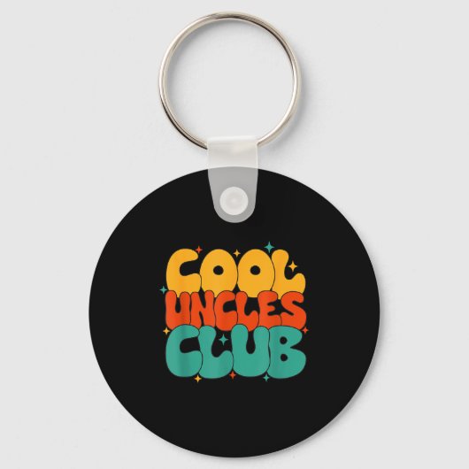 Retro Groovy Cool Uncles Club Funny New Uncle  Sleutelhanger (Voorkant)