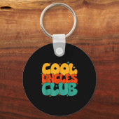 Retro Groovy Cool Uncles Club Funny New Uncle  Sleutelhanger (Voorkant)