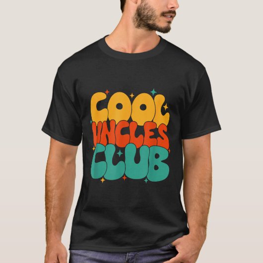 Retro Groovy Cool Uncles Club Funny New Uncle  T-shirt (Voorkant)