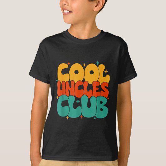 Retro Groovy Cool Uncles Club Funny New Uncle  T-shirt (Voorkant)