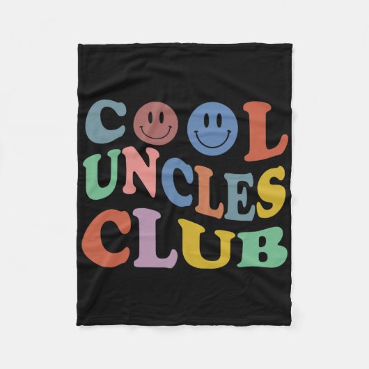 Retro Groovy Cool Uncles Club Smile Face Funny New Fleece Deken (Voorkant)