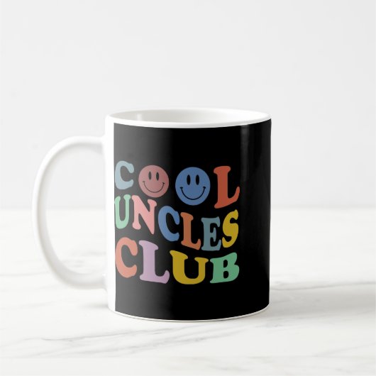 Retro Groovy Cool Uncles Club Smile Face Funny New Koffiemok (Links)