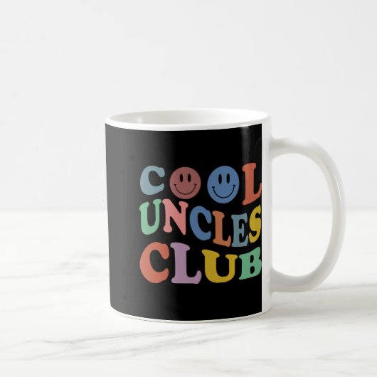 Retro Groovy Cool Uncles Club Smile Face Funny New Koffiemok (Rechts)