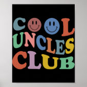 Retro Groovy Cool Uncles Club Smile Face Funny New Poster (Voorkant)