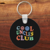 Retro Groovy Cool Uncles Club Smile Face Funny New Sleutelhanger (Voorkant)