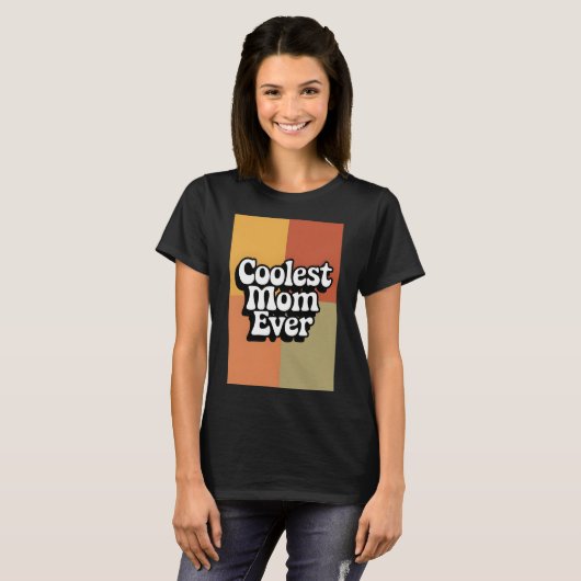 Retro Groovy coolste moeder ooit T-shirt (Voorkant volledig)