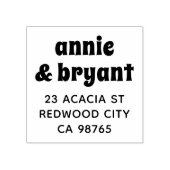 Retro Groovy Couple Names Chic Boho Return Address Rubberstempel (Afrduk)