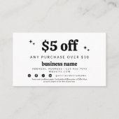 Retro Groovy Coupon Discount Kaart (Achterkant)