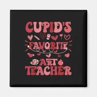 Retro Groovy Cupido's Favoriete Kunstleraar Valent Magneet