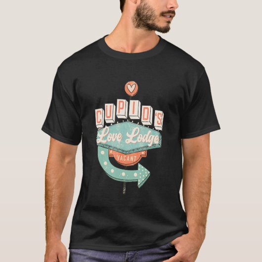 Retro Groovy Cupidu2019s Love Lodge Valentineu2019 T-shirt (Voorkant)