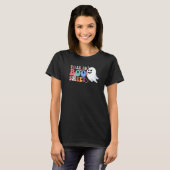 Retro Groovy Cute Ghost Spooky Halloween Dit is B T-shirt (Voorkant volledig)