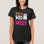Retro Groovy Cute Ghost Spooky Halloween This Is B T-shirt (Voorkant)