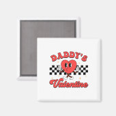 Retro Groovy Daddy's Valentine Cute Heart Boys Gir Magneet (Voorkant / Achterkant)