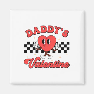 Retro Groovy Daddy's Valentine Cute Heart Boys Gir Magneet
