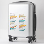 Retro Groovy Dagen van de Week Stickerblad Sticker (Koffer)