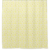 Retro Groovy Daisies Spring Boho Pattern Yellow Douchegordijn (Voorkant)
