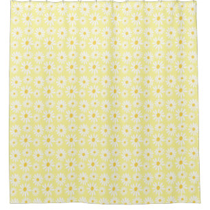 Retro Groovy Daisies Spring Boho Pattern Yellow Douchegordijn
