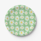 Retro Groovy Daisies Spring Daisy Boho Sage Papieren Bordje (Voorkant)