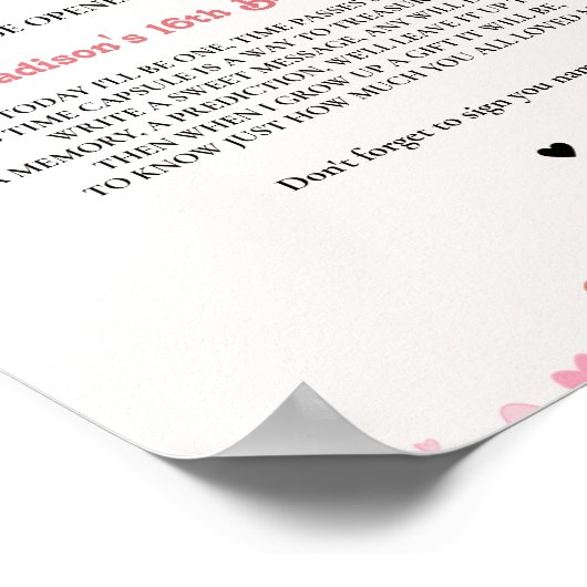 Retro Groovy Daisy baby shower tijd Capsule Poster (Hoek)