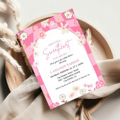 Retro Groovy Daisy Boho Valentijn Baby shower Kaart