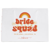 Retro Groovy Daisy Bruidsmeisjes Team Bruiloft Groot Cadeauzakje (Voorkant)
