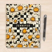 Retro Groovy Daisy Checkerboard gepersonaliseerde Planner