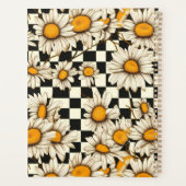 Retro Groovy Daisy Checkerboard gepersonaliseerde Planner (Achterkant)