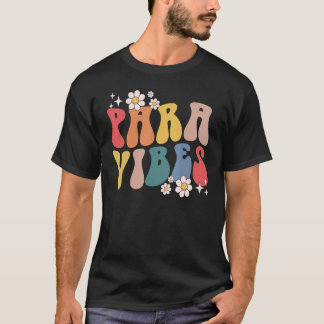 Retro Groovy Daisy Para Vibes Eerste schooldag T-shirt