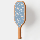 Retro Groovy Daisy Pattern Dusty Blue Floral 70's Pickleball Paddle (Links)