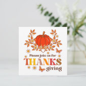 Retro Groovy Daisy Pumpkin Hippie Thanksgiving Kaart (Staand voorkant)