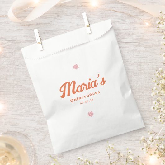 Retro Groovy Daisy Quinceanera Bedankzakje (Geknipt)