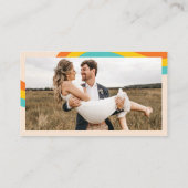 Retro Groovy Daisy Seventies Wedding RSVP Hippie Informatiekaartje (Achterkant)