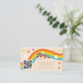 Retro Groovy Daisy Seventies Wedding RSVP Hippie Informatiekaartje (Staand voorkant)