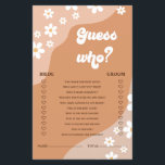 Retro Groovy Daisy Vrijgezellenfeest Game Flyer<br><div class="desc">Wie kent de beste Bridal van de Bride? "douchespel. Retro Daisy-ontwerp... </div>