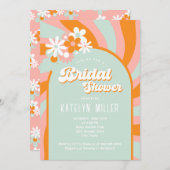 Retro Groovy Daisy-Vrijgezellenfeest Kaart (Voorkant / Achterkant)