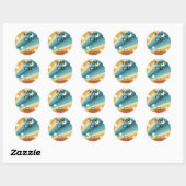Retro Groovy - Dank je Ronde Sticker (Vel)