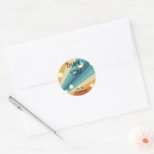 Retro Groovy - Dank je Ronde Sticker (Envelop)