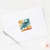 Retro Groovy - Dank je wel Vierkante Sticker (Envelop)