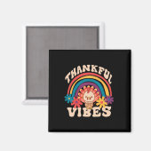 Retro Groovy Dankbare Vibes Turkije Herfst Grappig Magneet (Voorkant / Achterkant)